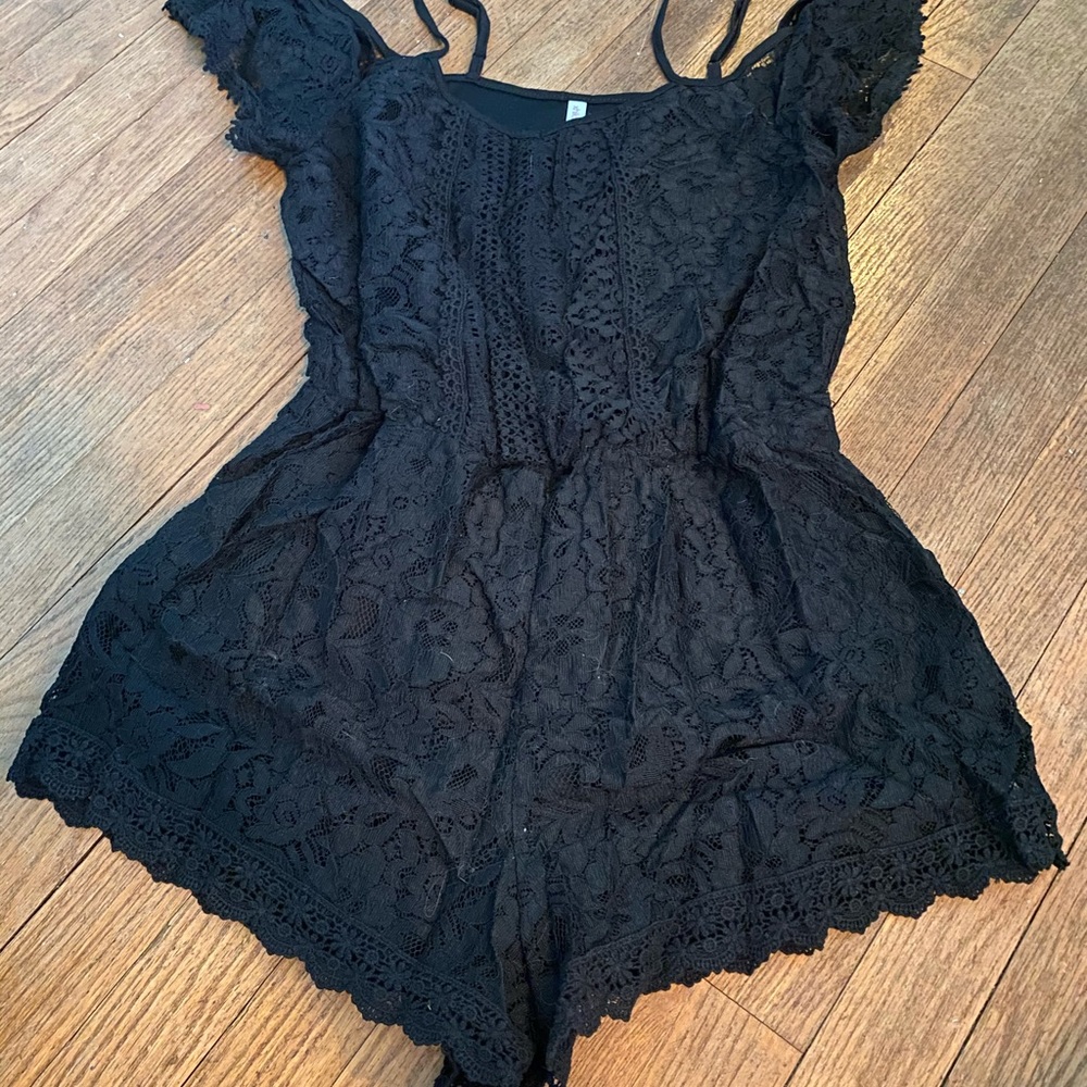 Black lace romper